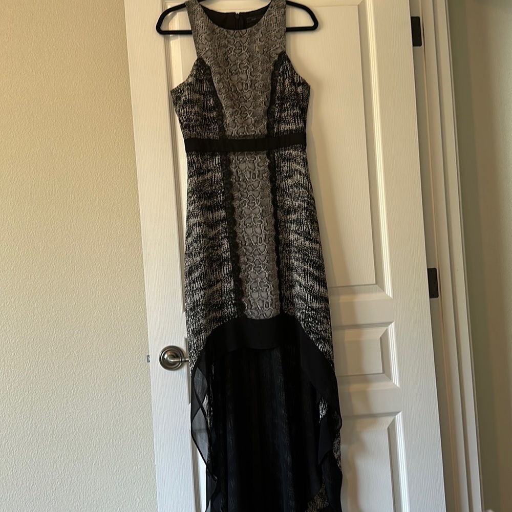 Black snake print dress